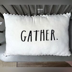 Rae Dunn Cream Pillow with Black Accents